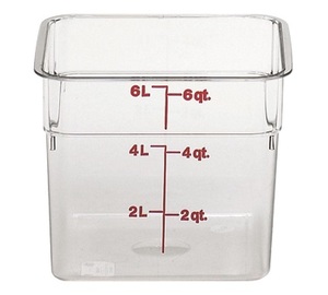 6 QUART CLEAR SQUARE CONTAINER   6EA/CS